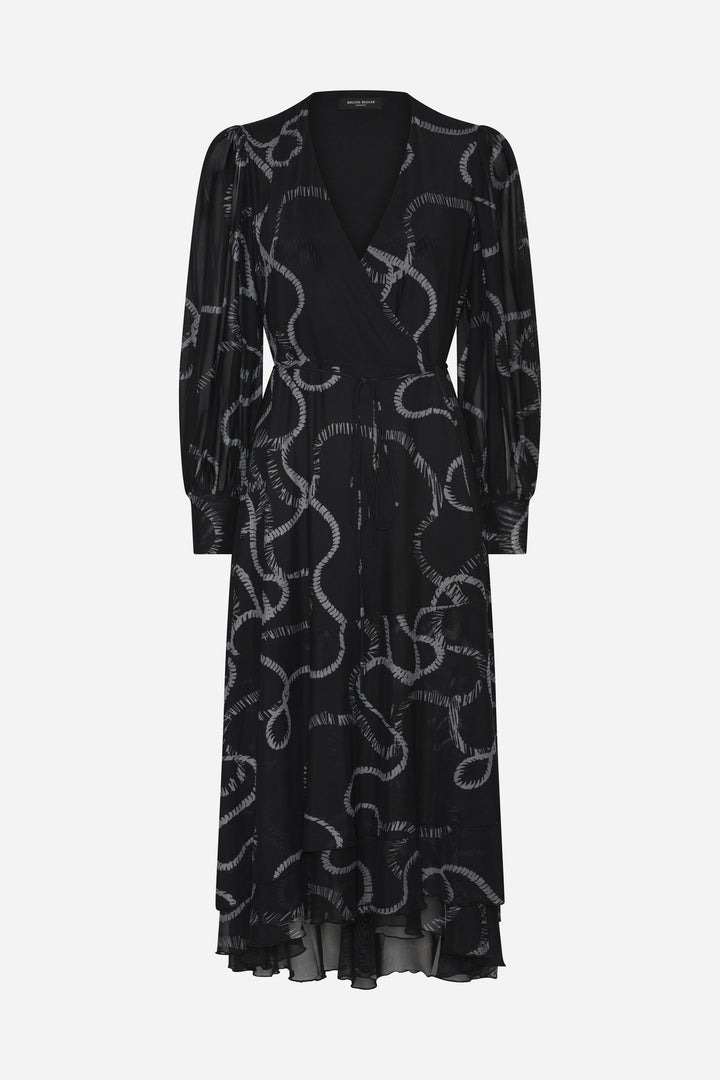 Bruuns Bazaar Women PhloxBBNora kjole Kjoler Black robe print
