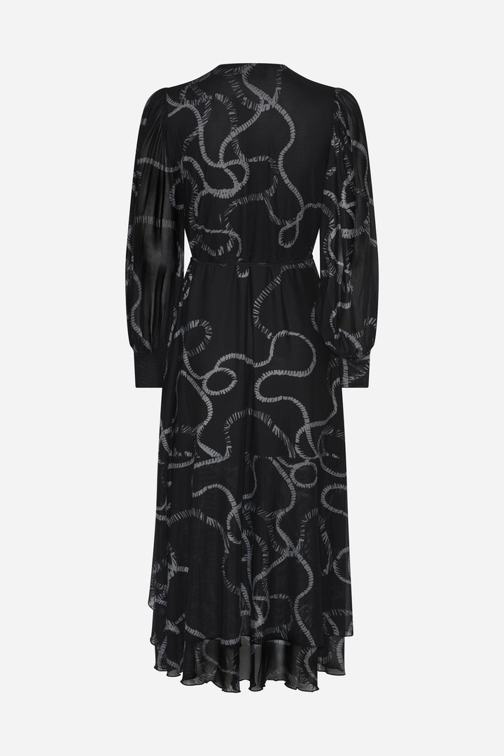 Bruuns Bazaar Women PhloxBBNora kjole Kjoler Black robe print