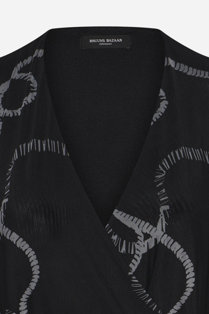 Bruuns Bazaar Women PhloxBBNora kjole Kjoler Black robe print