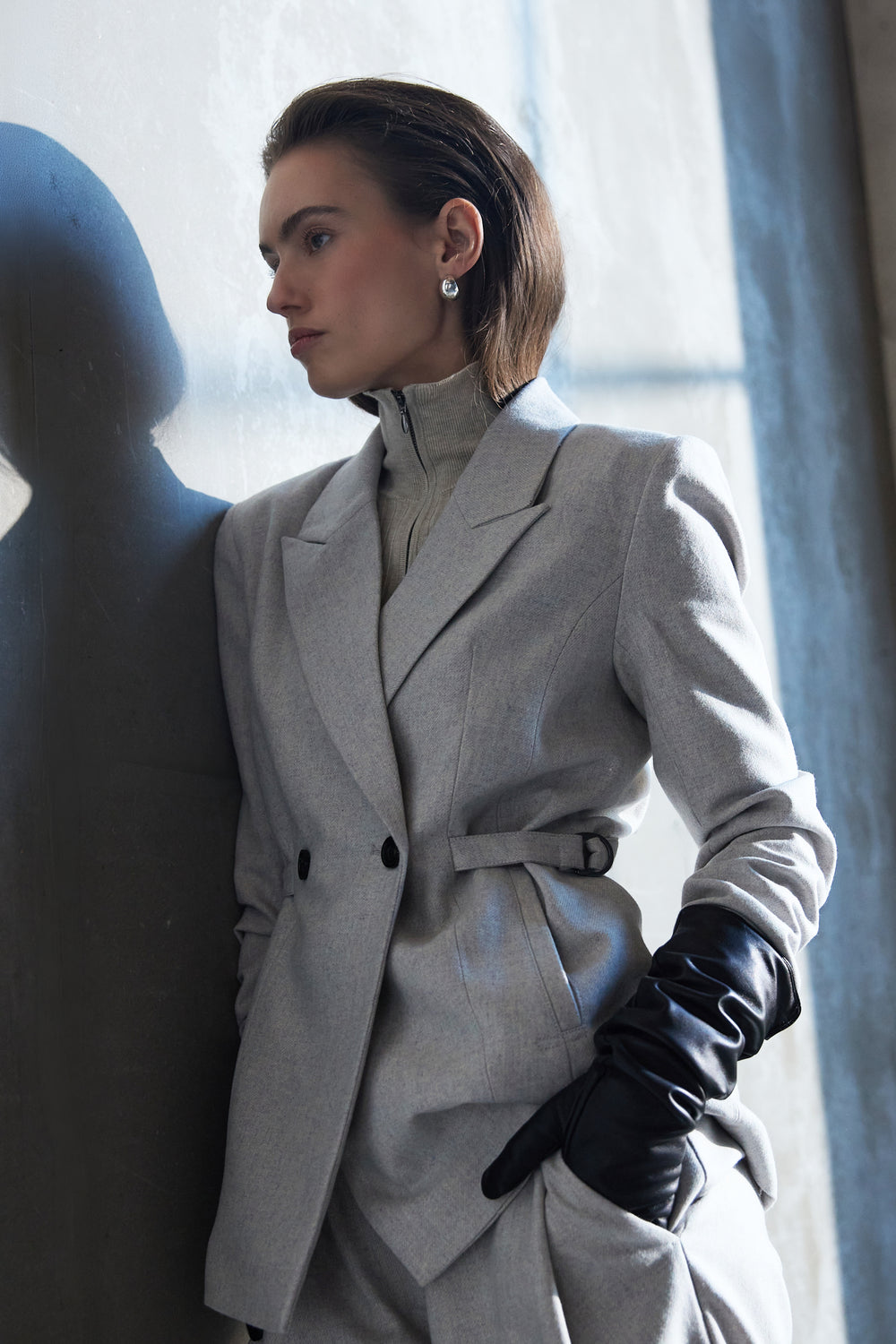Bruuns Bazaar Women PhorbeBBSahna blazer Blazere Light grey melange