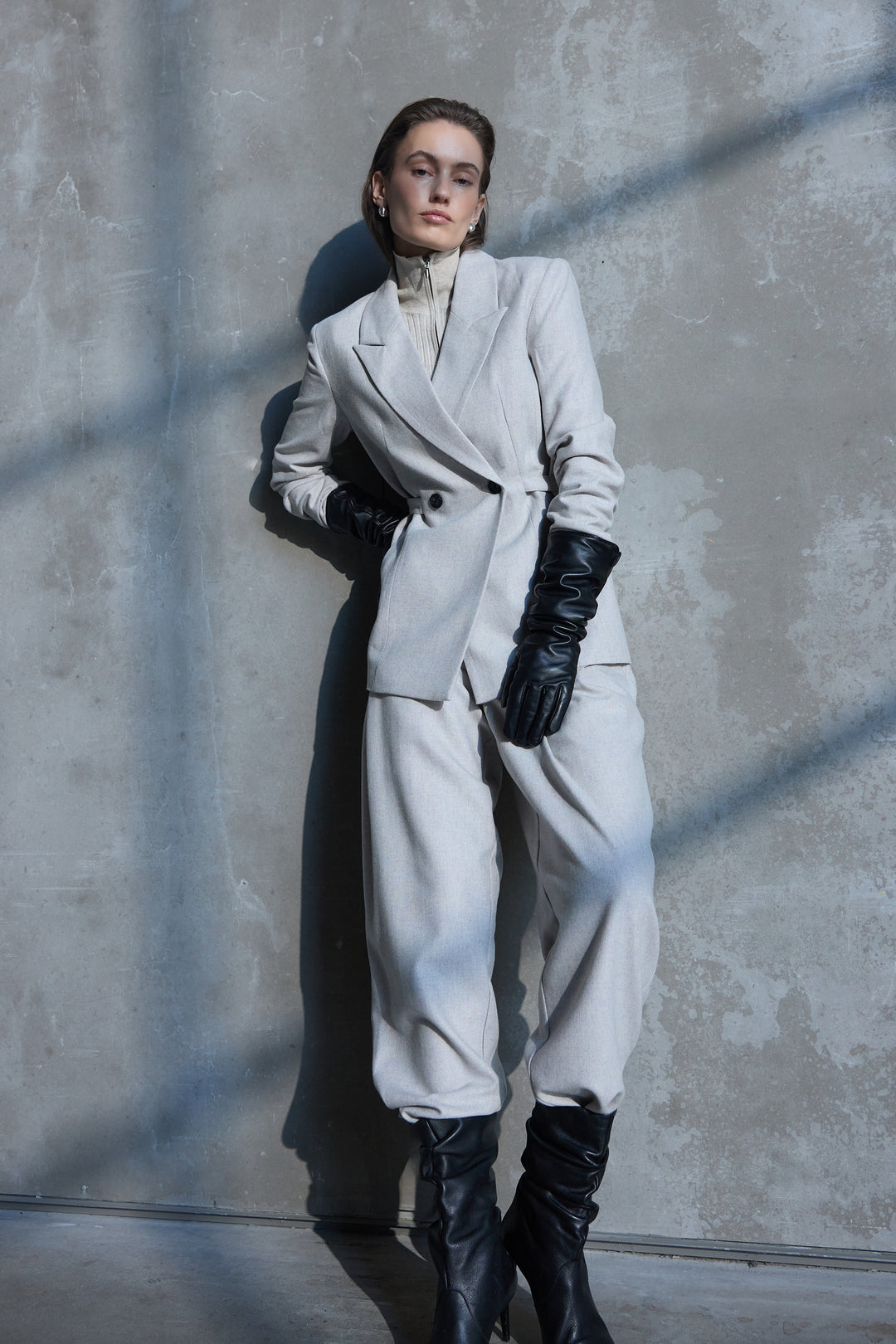 Bruuns Bazaar Women PhorbeBBSahna blazer Blazere Light grey melange