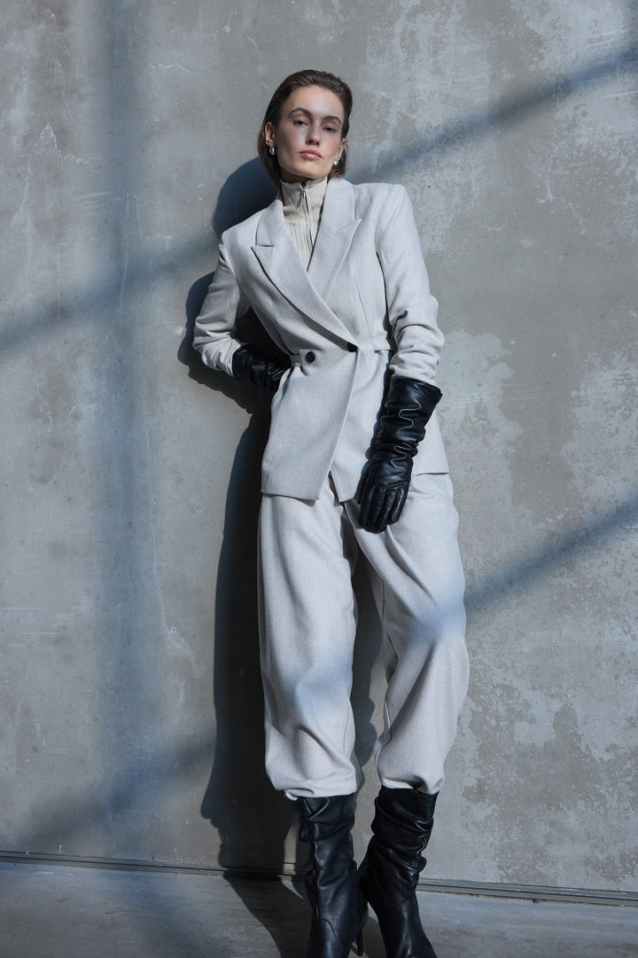 Bruuns Bazaar Women PhorbeBBSahna blazer Blazere Light grey melange