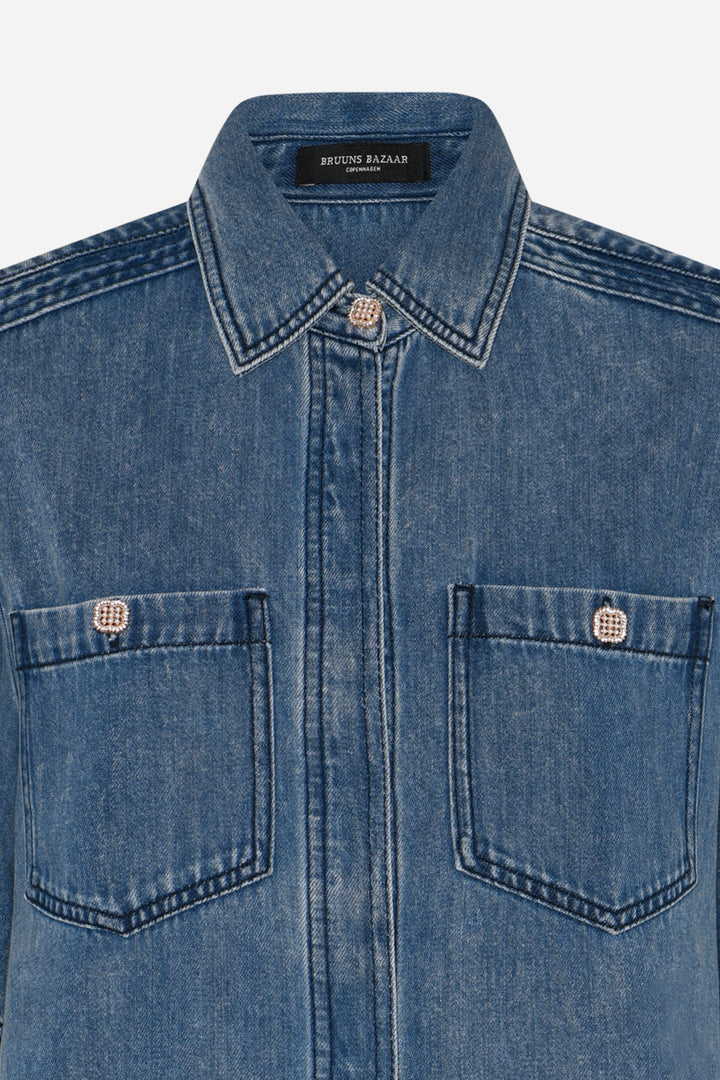 Bruuns Bazaar Women PlatieBBZigata kjole Kjoler Blue Denim