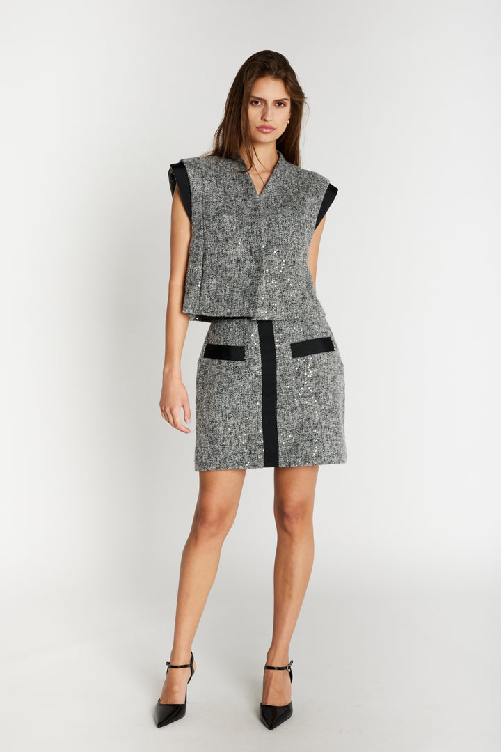 Bruuns Bazaar Women RhytisBBJoanina nederdel Nederdele Grey Melange