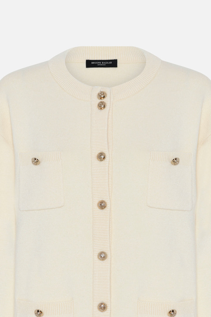 Bruuns Bazaar Women SimonaBBCaili strikket cardigan Strik Snow White