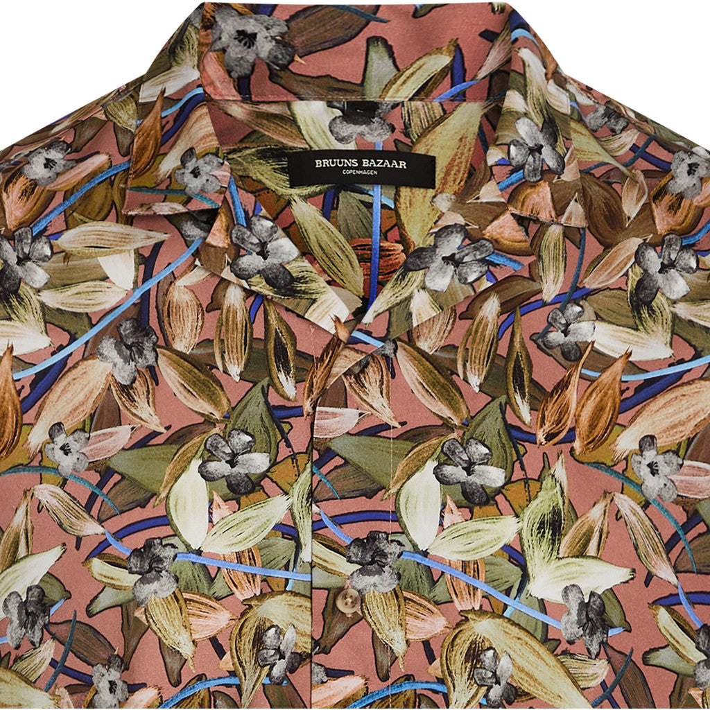 Bruuns Bazaar Men Sky Homer shirt Skjorter Light Mahogany flowers
