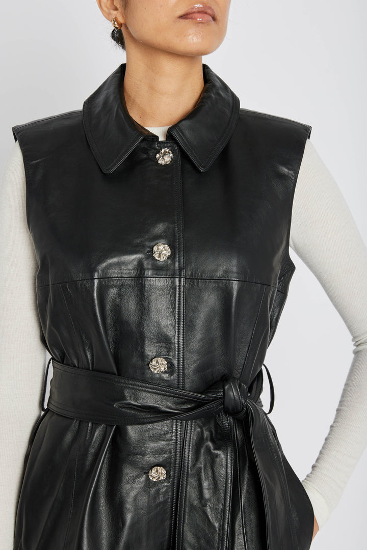 Bruuns Bazaar Women SoftBBToria læderkjole Kjoler Black