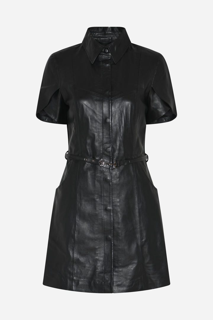 Bruuns Bazaar Women SoftBBZendianna læderkjole Kjoler Black