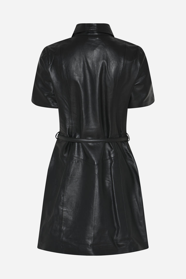 Bruuns Bazaar Women SoftBBZendianna læderkjole Kjoler Black