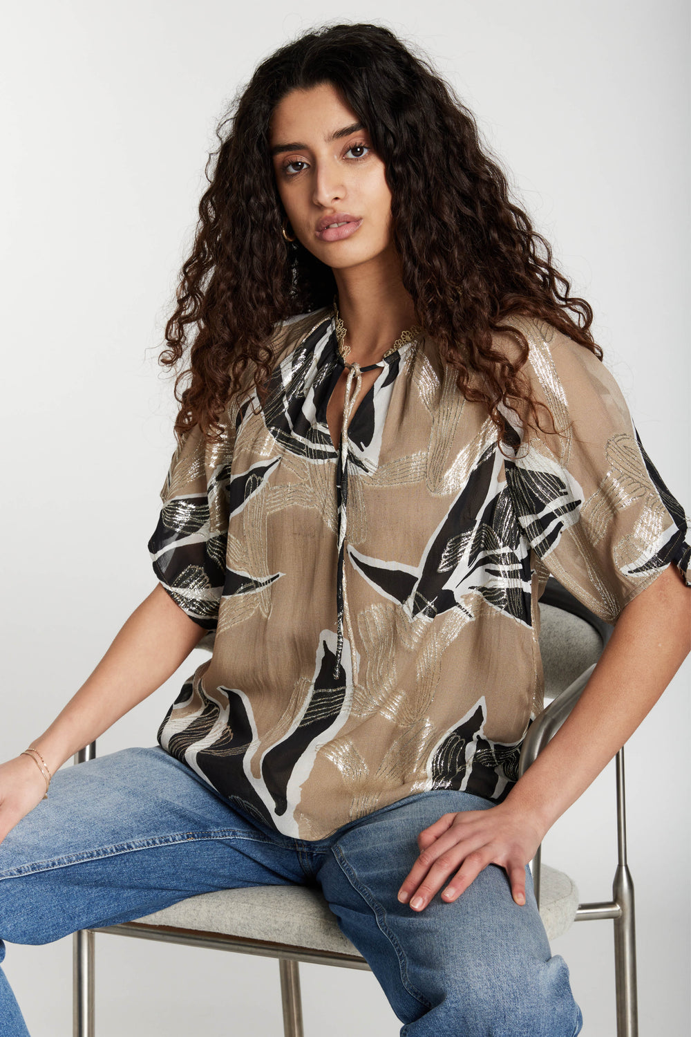 Bruuns Bazaar Women SommiBBKarly blouse Bluser Leaves Artwork