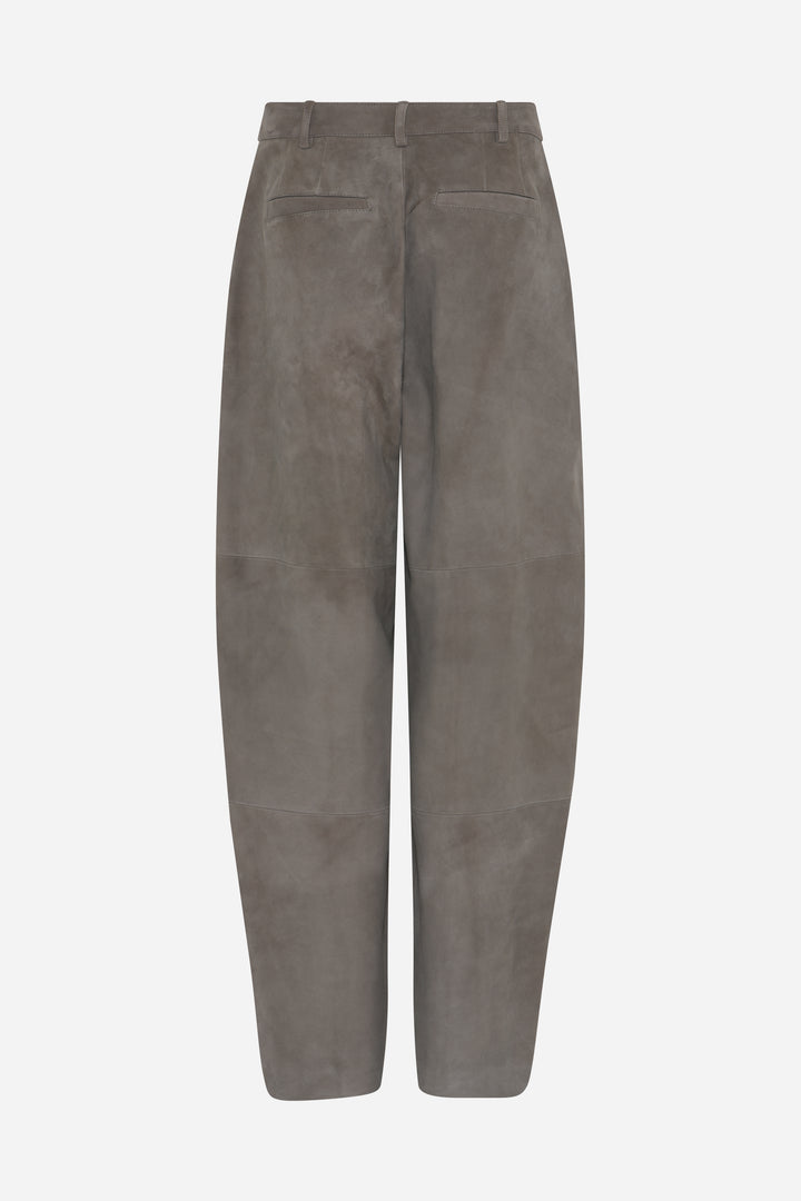 Bruuns Bazaar Women SuedaBBBarel ruskindsbukser Bukser Taupe grey