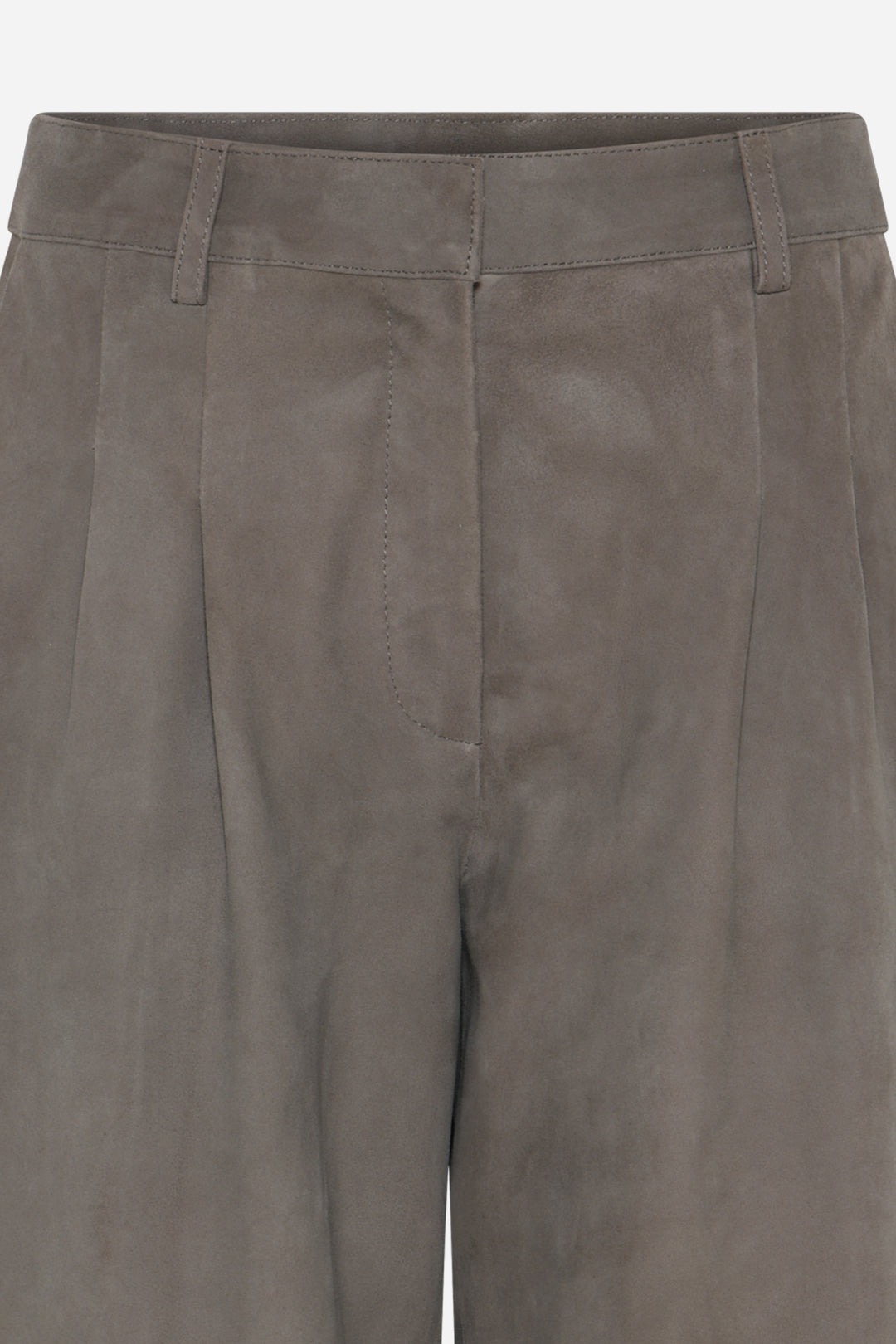 Bruuns Bazaar Women SuedaBBBarel ruskindsbukser Bukser Taupe grey