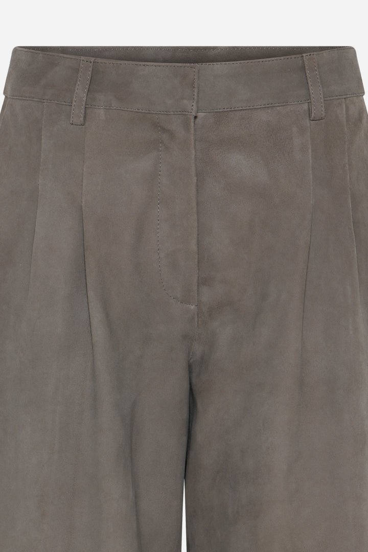 Bruuns Bazaar Women SuedaBBBarel ruskindsbukser Bukser Taupe grey