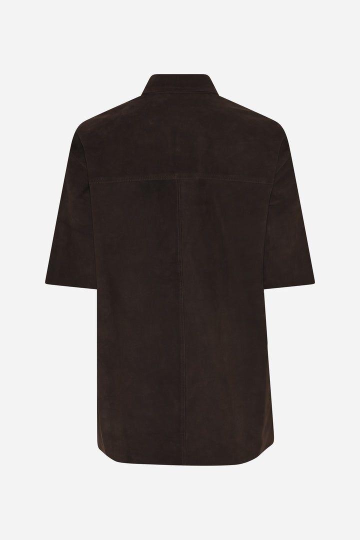Bruuns Bazaar Women SuedaBBCastania ruskindsskjorte Skjorter Dark Brown