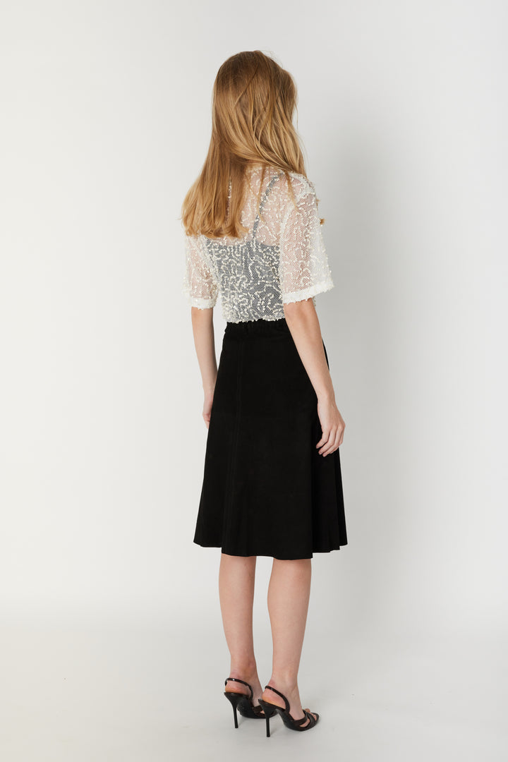 Bruuns Bazaar Women SuedaBBIrene suede nederdel Nederdele Black