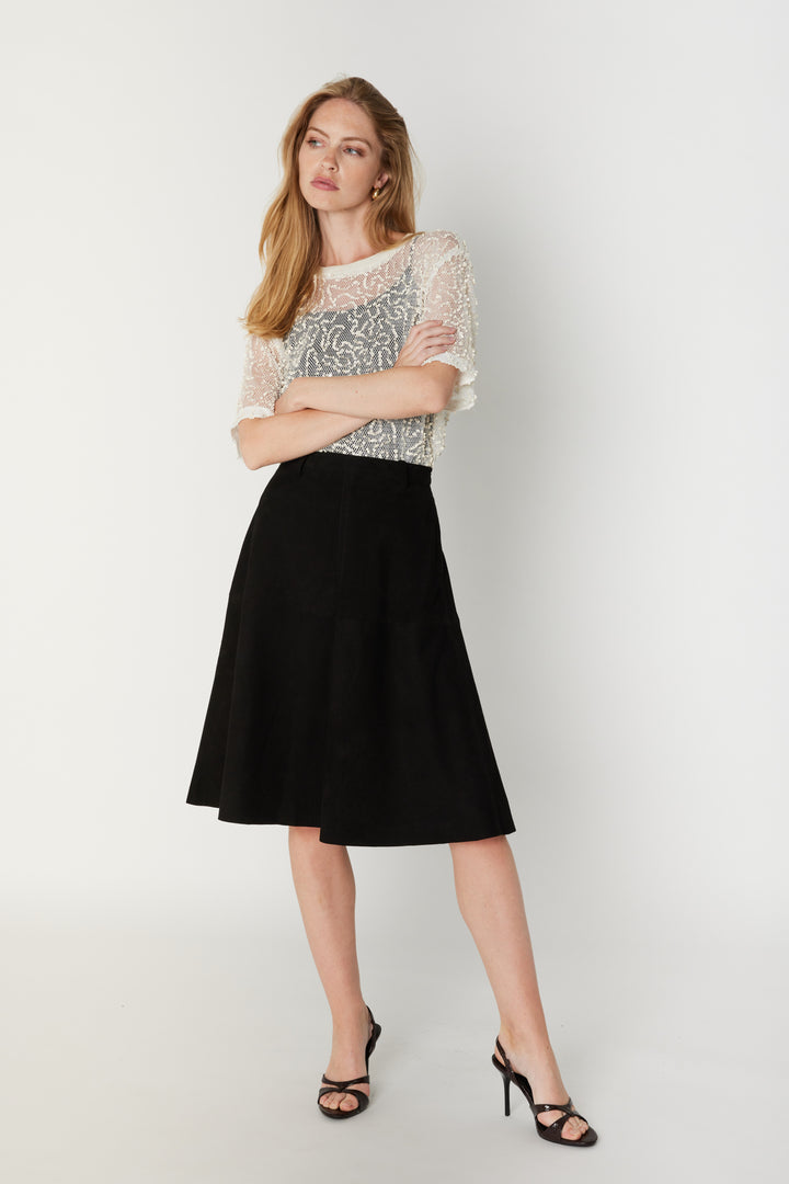 Bruuns Bazaar Women SuedaBBIrene suede nederdel Nederdele Black