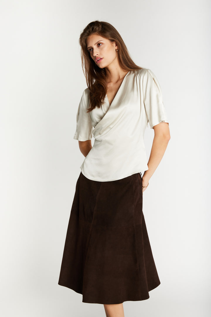 Bruuns Bazaar Women SuedaBBIrene suede nederdel Nederdele Dark Brown