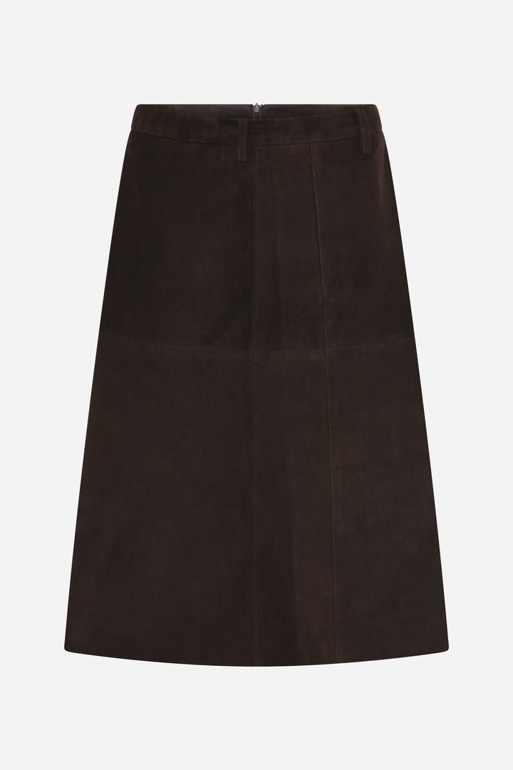 Bruuns Bazaar Women SuedaBBIrene suede nederdel Nederdele Dark Brown