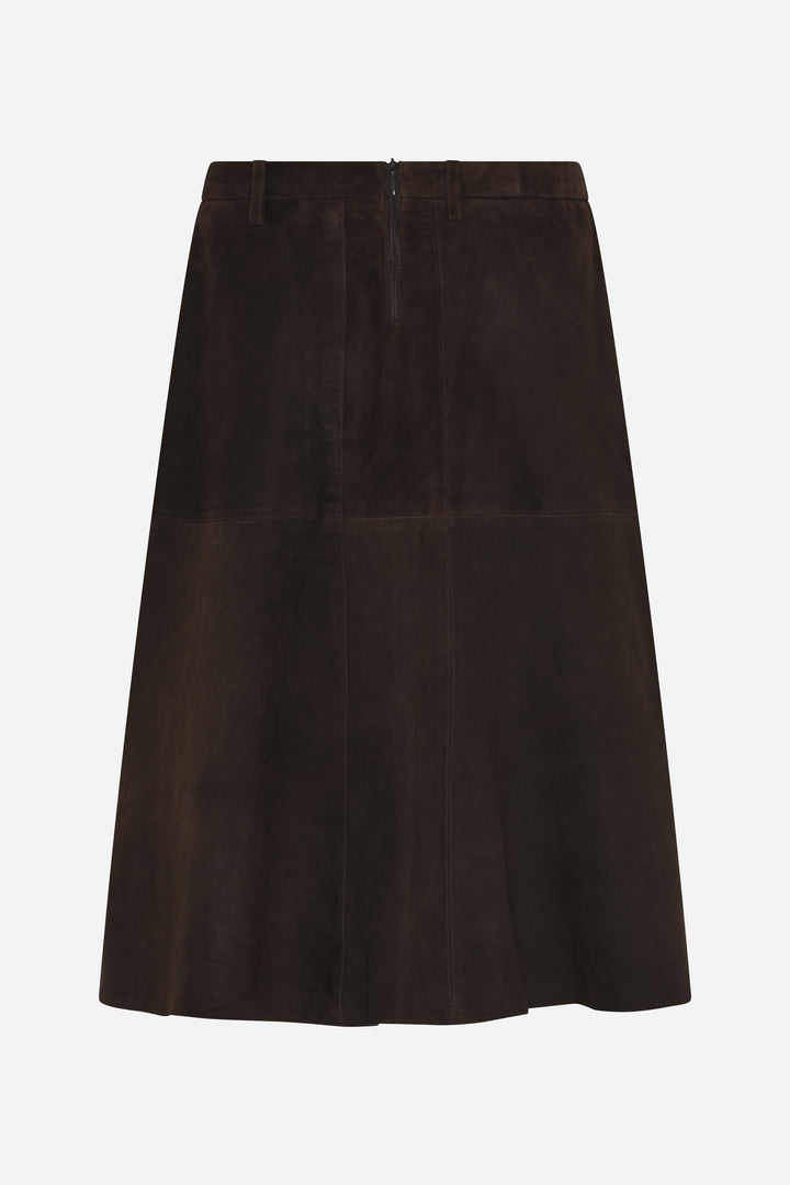 Bruuns Bazaar Women SuedaBBIrene suede nederdel Nederdele Dark Brown