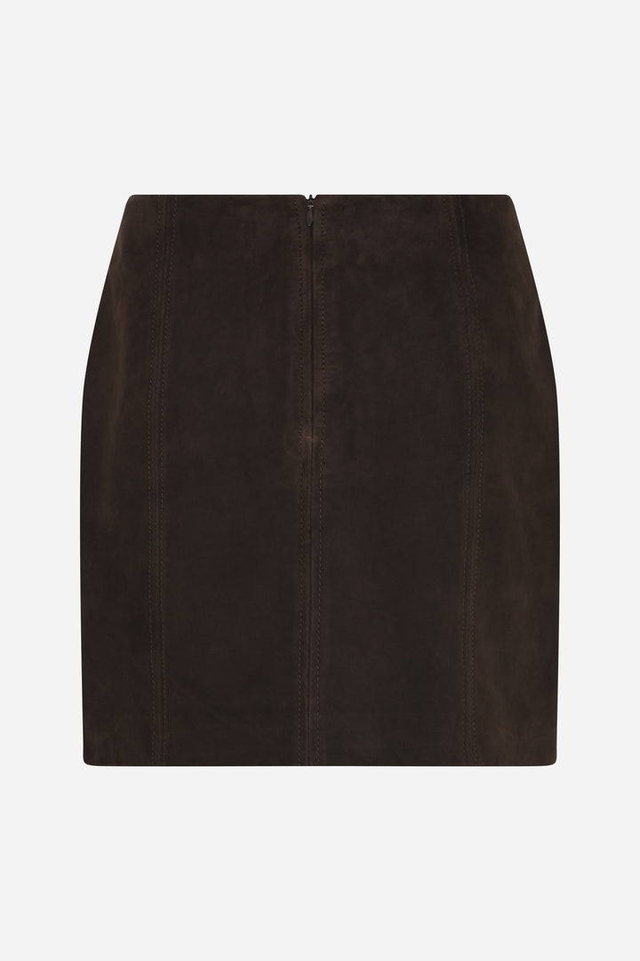 Bruuns Bazaar Women SuedaBBSianata ruskindsnederdel Nederdele Dark Brown