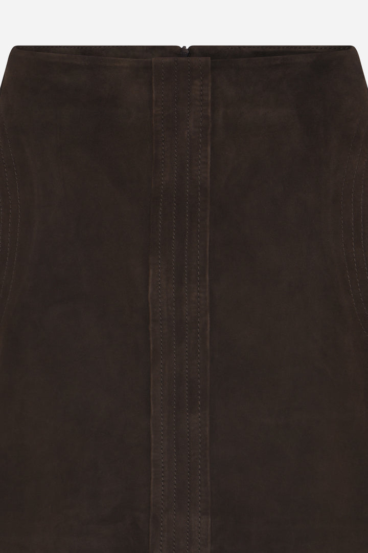 Bruuns Bazaar Women SuedaBBSianata ruskindsnederdel Nederdele Dark Brown