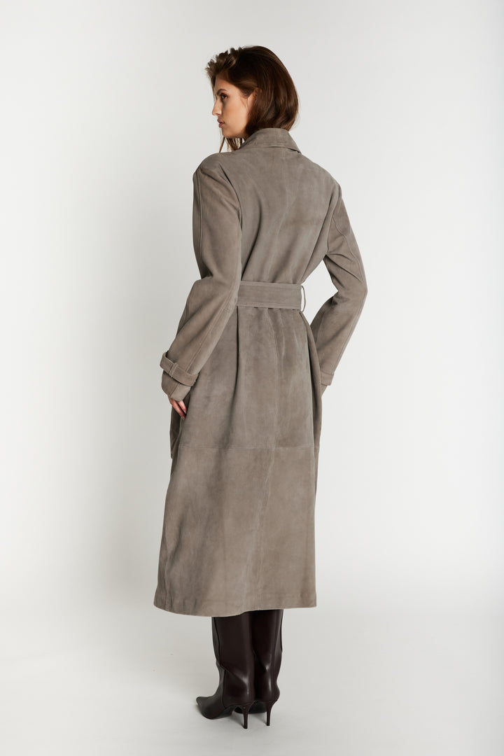 Bruuns Bazaar Women SuedaBBWiolas ruskindsfrakke Overtøj Taupe grey