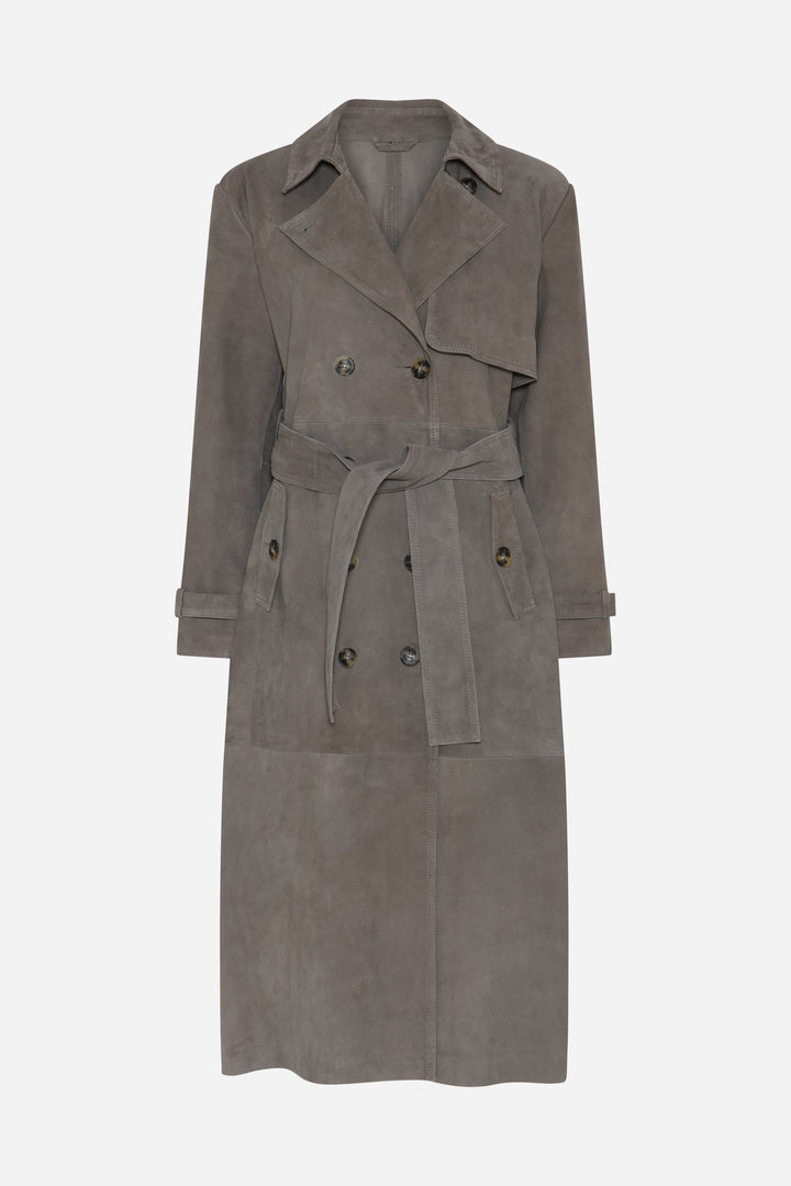 Bruuns Bazaar Women SuedaBBWiolas ruskindsfrakke Overtøj Taupe grey