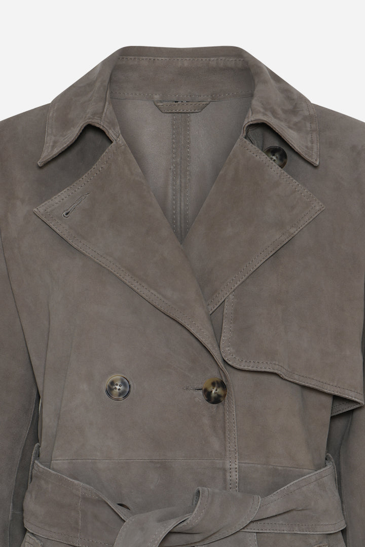 Bruuns Bazaar Women SuedaBBWiolas ruskindsfrakke Overtøj Taupe grey