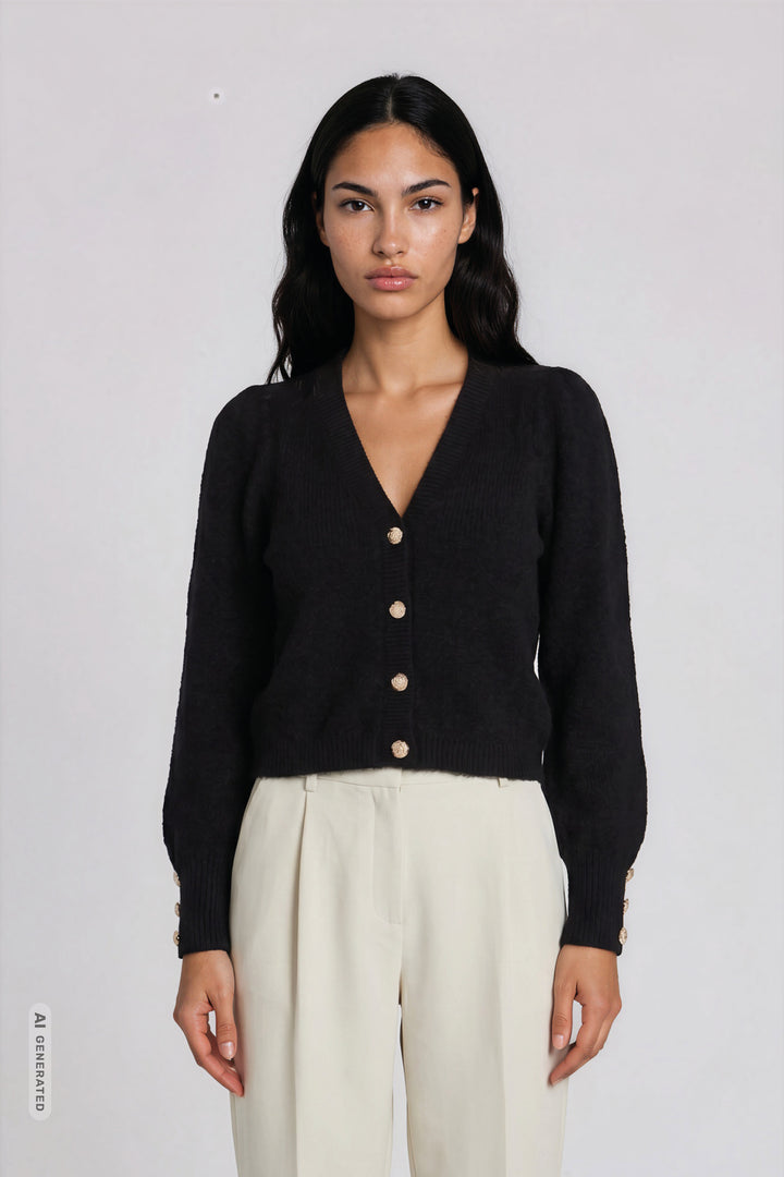 Bruuns Bazaar Women SyringabrushedBBKrista strik cardigan Strik Black