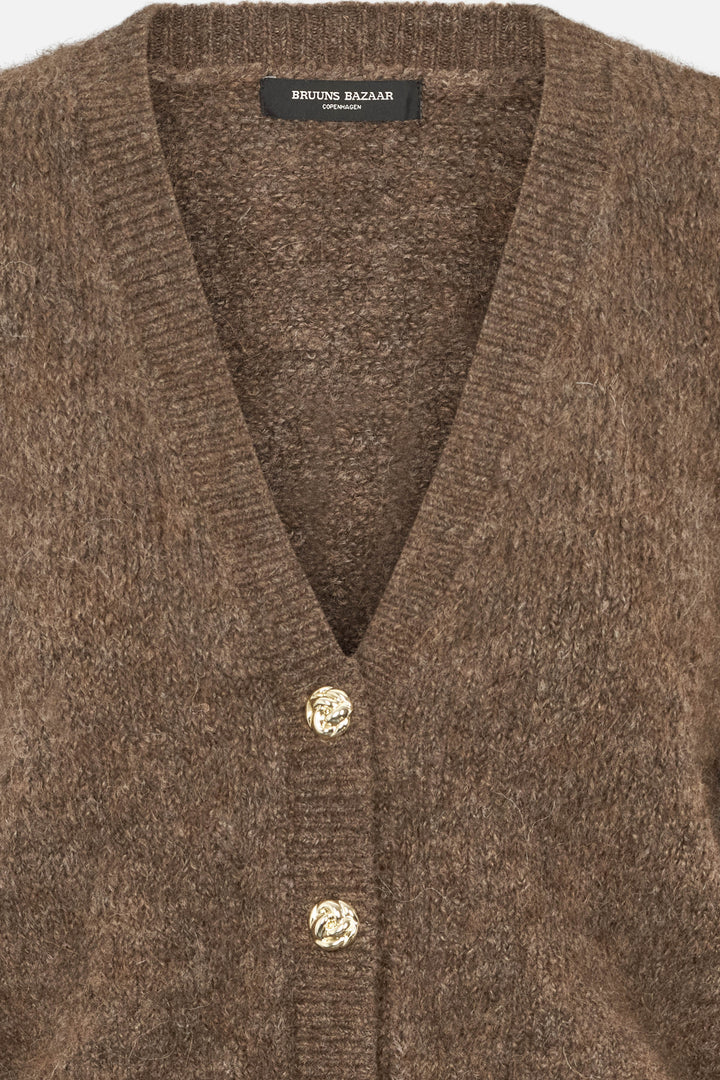 Bruuns Bazaar Women SyringabrushedBBKrista strik cardigan Strik Dark Brown