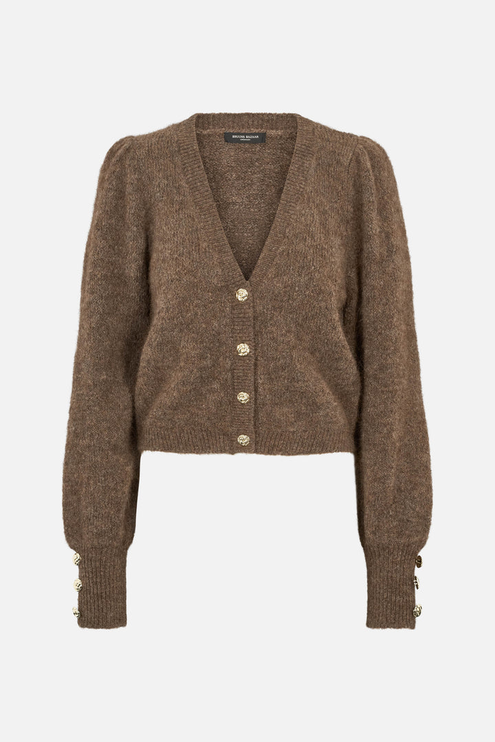 Bruuns Bazaar Women SyringabrushedBBKrista strik cardigan Strik Dark Brown