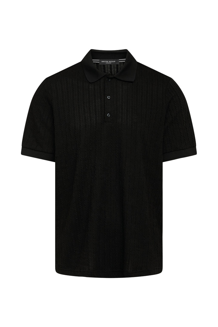 Bruuns Bazaar Men TwistedBBGonzales polo t-shirt T-shirts Black