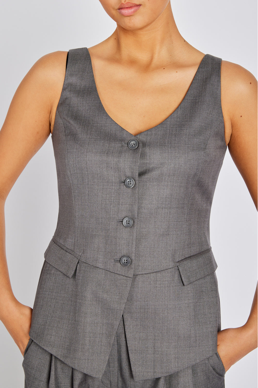 Bruuns Bazaar Women WaterlilyBBBeatus vest Vest Grey Melange