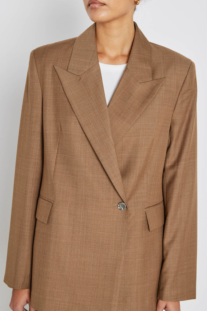 Bruuns Bazaar Women WaterlilyBBWilli blazer Blazere Brown Melange