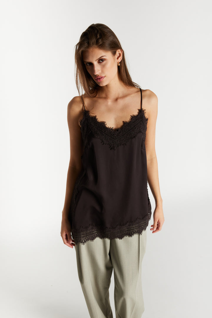 Bruuns Bazaar Women WeckiaBBCamila top Bluser Dark Brown