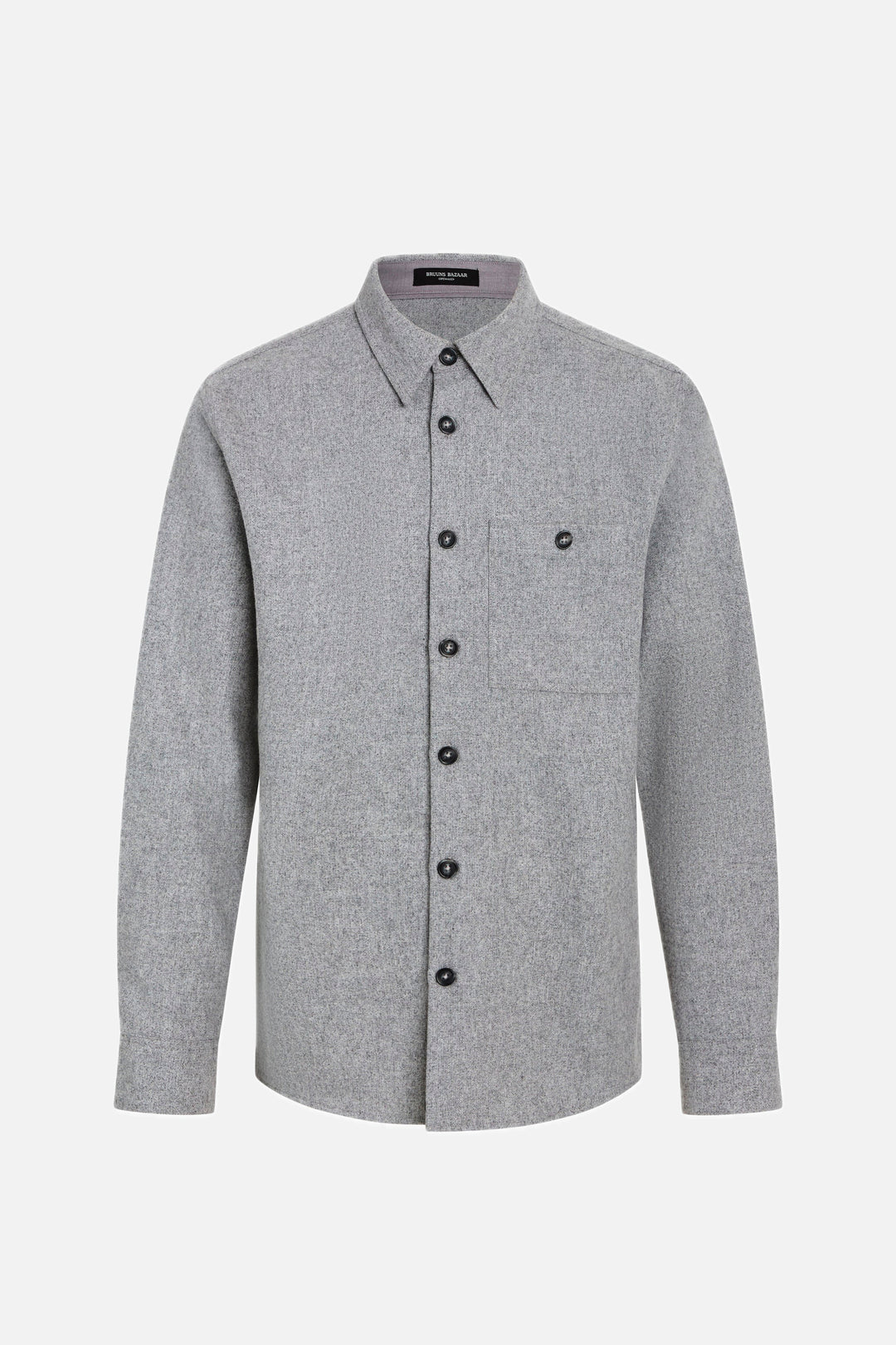 Bruuns Bazaar Men WoolBBReve shirt Skjorter Grey Melange